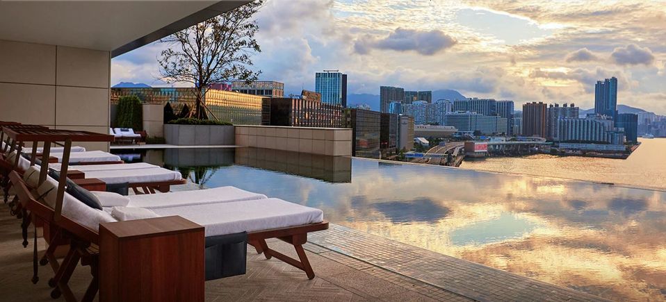 Chill out in the Rosewood Hong Kong's 25-metre outdoor infinity pool above Victoria Harbour.
