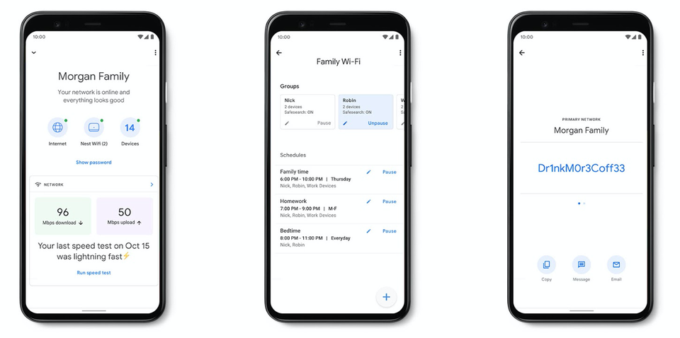 Setup and control of the Nest WiFi ia done via an easy to use app.