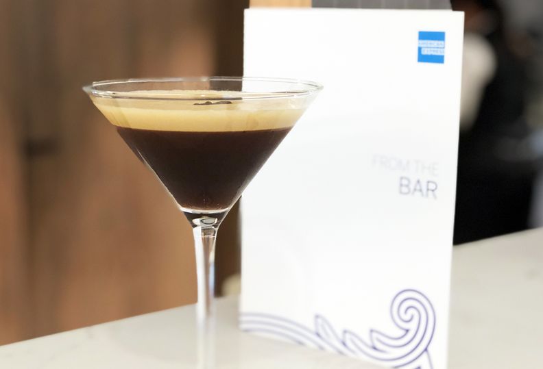 Espresso martinis are on the American Express Sydney Lounge bar menu