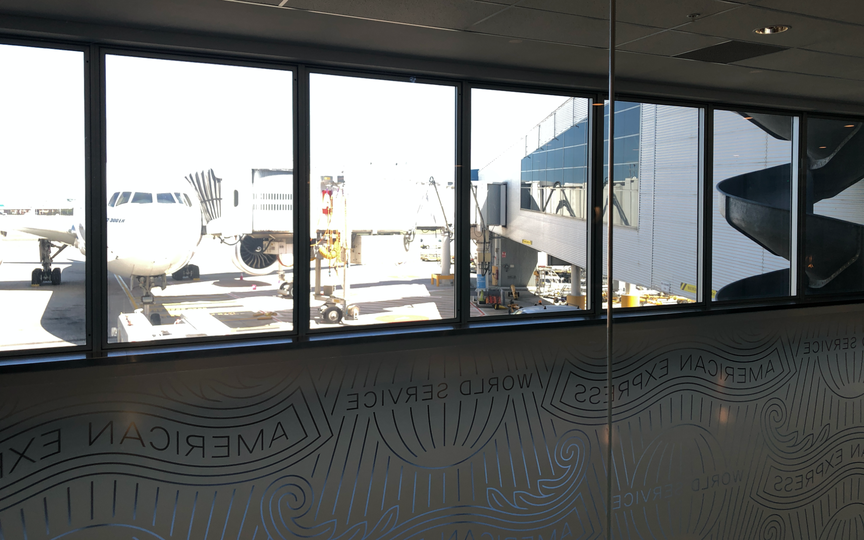 A lounge with a view: keeping an eye on Gate 58.