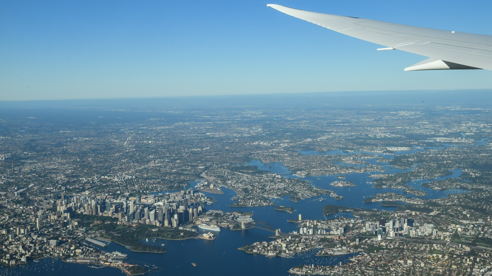 A welcome view of Sydney from on board the Dreamliner.