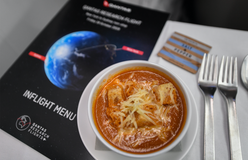 Later in the flight, meals were designed to help send passengers to sleep.