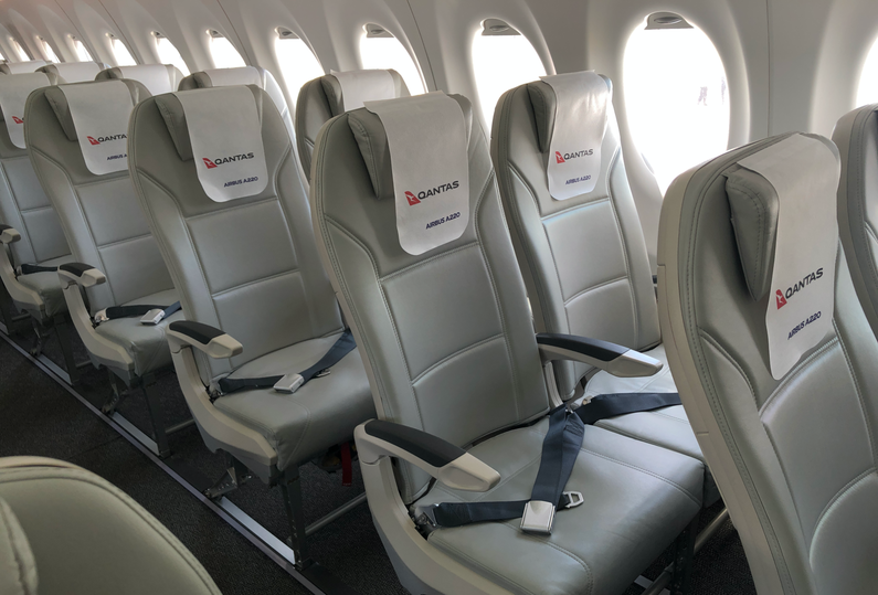 The Airbus A220 has a 2-3 seating layout.