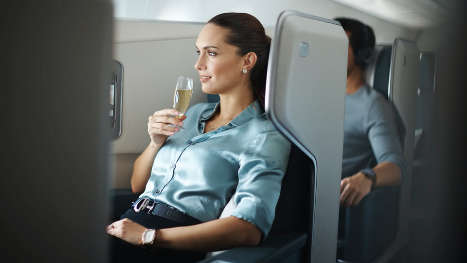 Business class may have less premium wines, but there are still plenty of quality drops to be found.