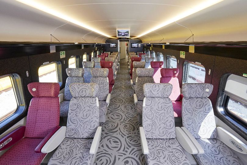 First class seating on China's high-speed rail.