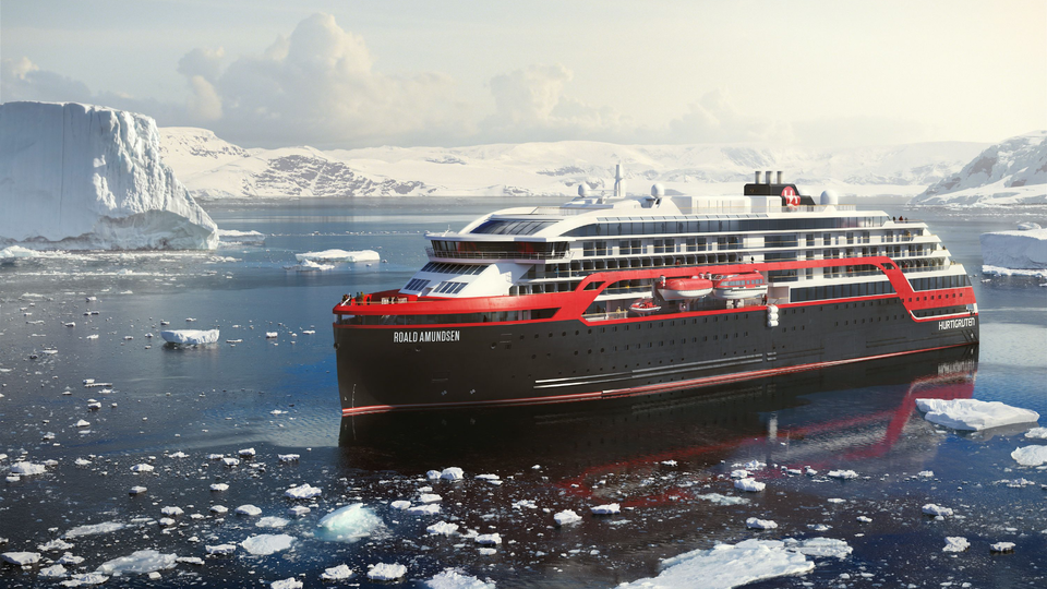 Hurtigruten's Roald Amundsen, the first cruise ship with a hybrid propulsion system.