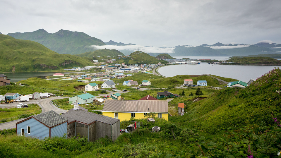 A landscape along the Bering Sea.
