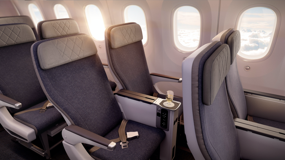 El Al's Boeing 787 Dreamliner premium economy class.