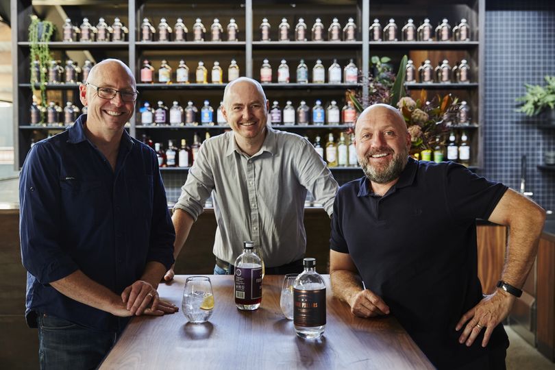 Four Pillars Gin proprietors Cam Mackenzie, Matt Jones and Stu Gregor