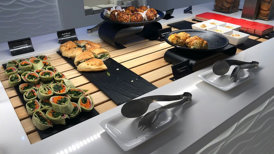 There's plenty of variety at AirNZ's Sydney lounge.
