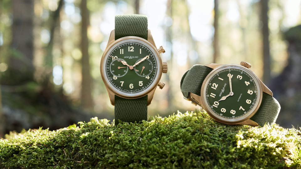 Green dials are wildly chameleonic and varied, such as the Montblanc 1858.