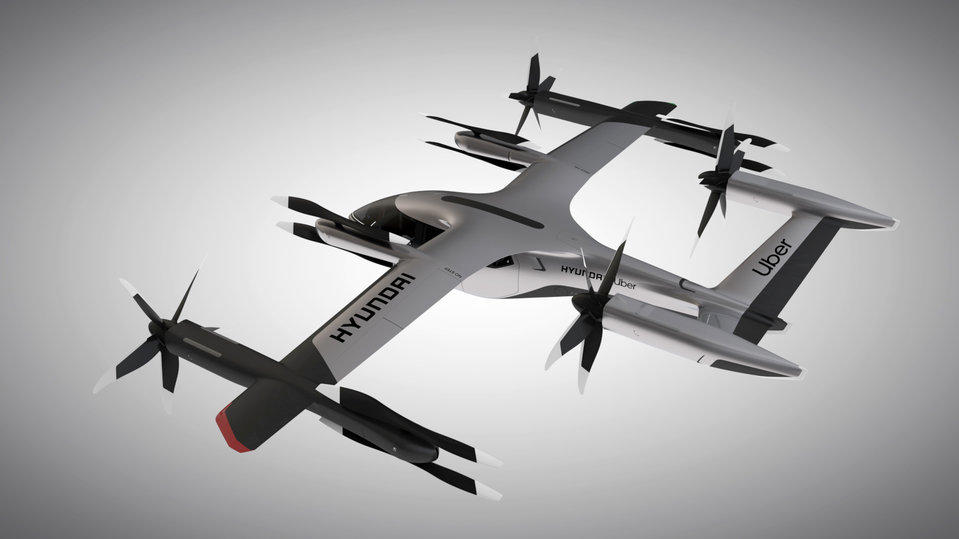 Uber's concept four-passenger electric aerial taxi, developed by Hyundai.