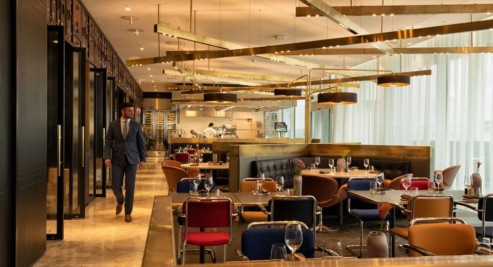 Blue by KLM restaurant at Amsterdam's Schiphol Airport.