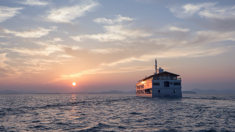 The Guntu reimagines the cruise experience as a a floating ryokan.