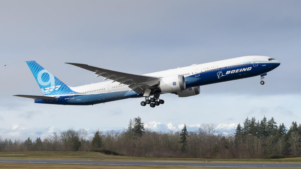 The first Boeing 777X took wing over the weekend, but airline deliveries won't happen until 2021.