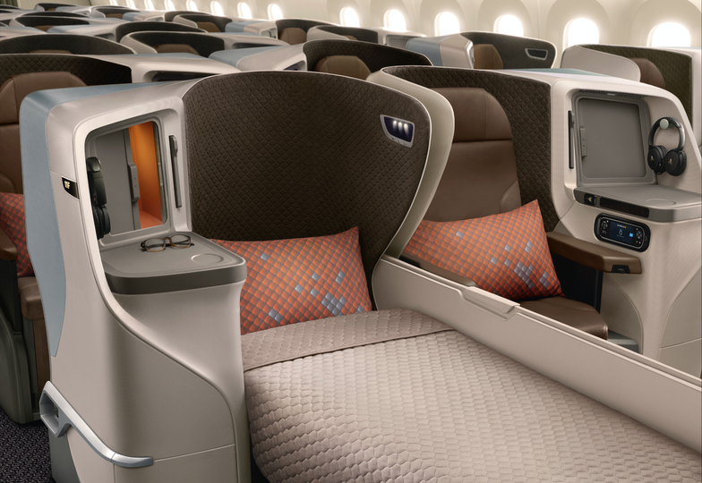All of Singapore Airlines' Perth flights sport fully-flat beds in business class.