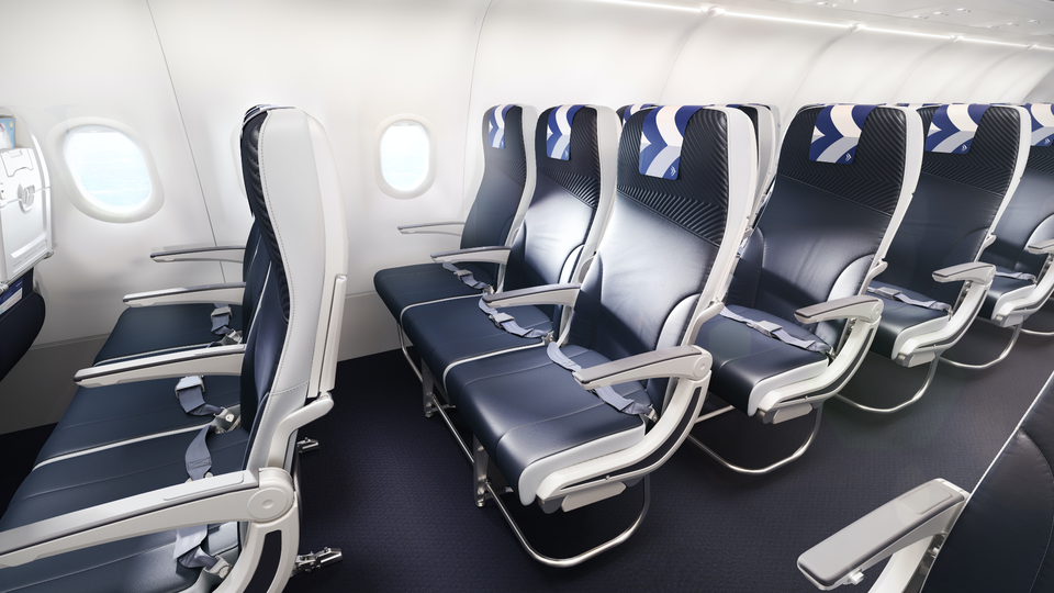Aegean Airlines' Airbus A320neo economy class.