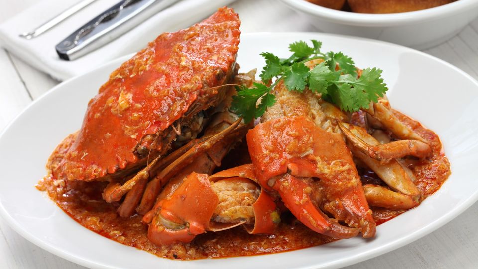 Singapore chilli crab is high in protein and relatively low in fat