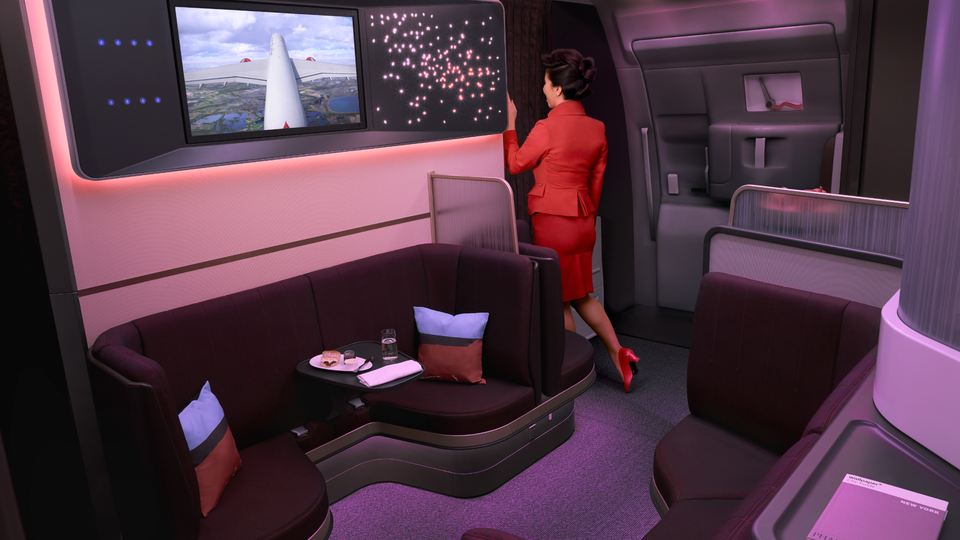 The Loft lounge, on Virgin Atlantic's Airbus A350 Upper Class.