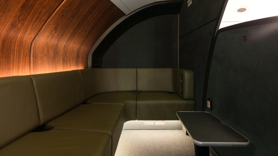 The Qantas Airbus A380's upper deck now has two business class lounges.