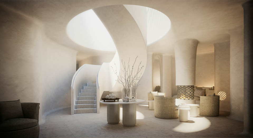 A rendering of the spa entrance at Janu Montenegro.