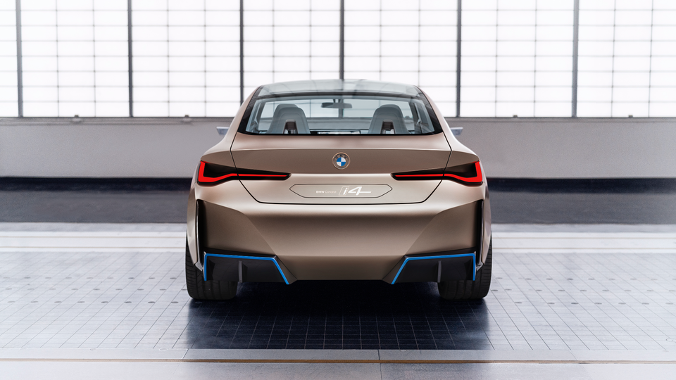 BMW's all-electric Concept i4 Gran Coupe sports sedan.