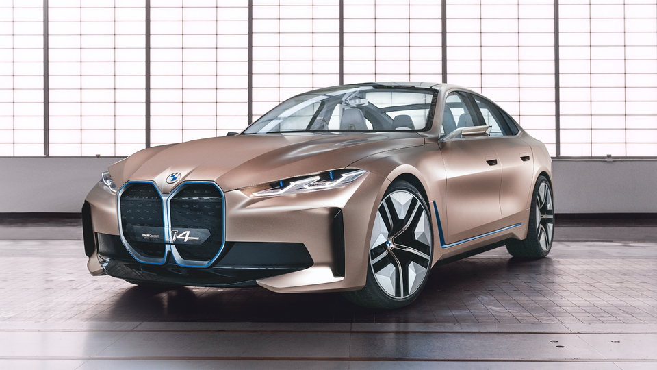 BMW's all-electric Concept i4 Gran Coupe sports sedan.