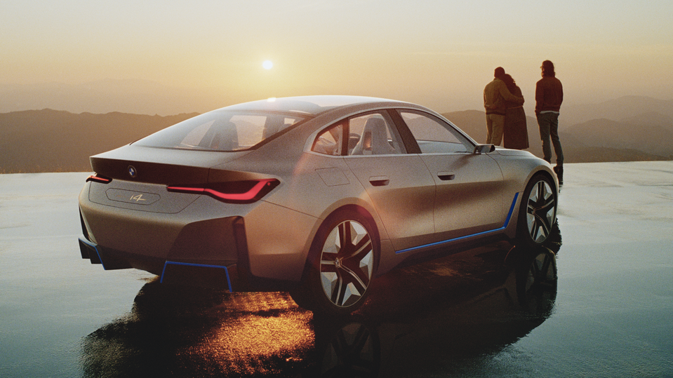 BMW's all-electric Concept i4 Gran Coupe sports sedan.