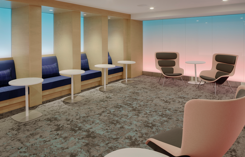 The Sunrise tranquility room at the AMEX Centurion Lounge, LAX.