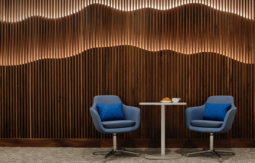 Hollywood Hills seating at the AMEX Centurion Lounge, LAX.