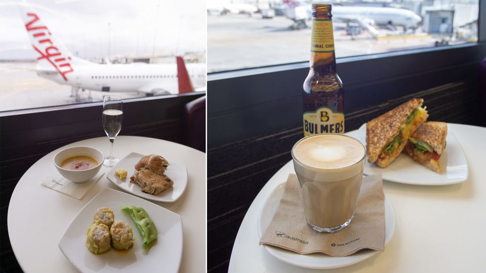 Virgin Australia Melbourne Lounge food over different visits.