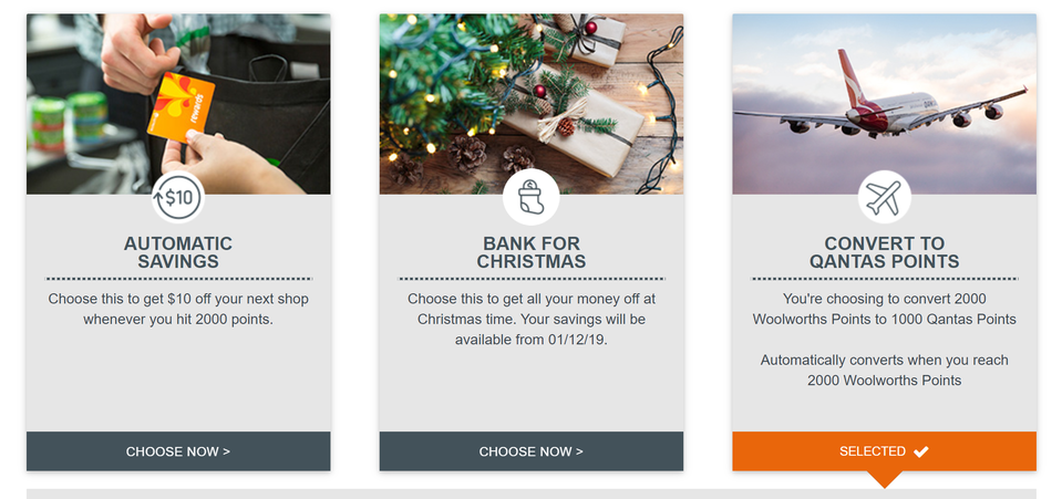 2,000 Woolworths Rewards points can automatically transfer to 1,000 Qantas Points.