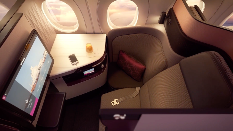 Qatar Airways' Qsuite business class.