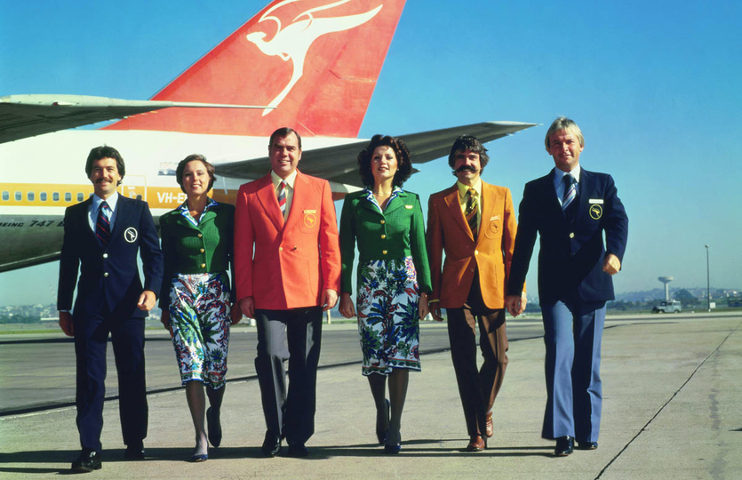 Always at the forefront of fashion: Qantas uniforms in the 1970s.