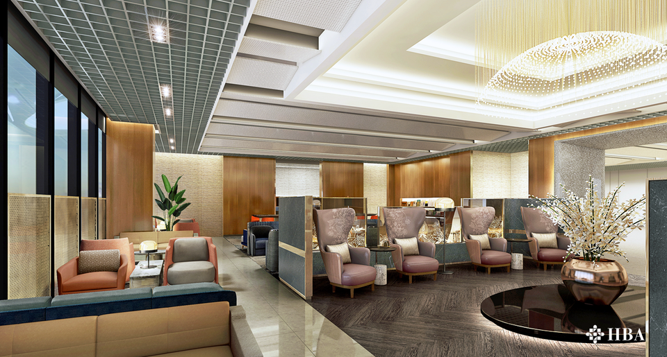 Design concept of Singapore Airlines' new Changi T3 first class lounge.
