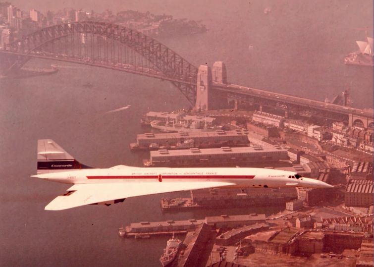 Superscenic: the Concorde cut an elegant figure over Sydney harbour.