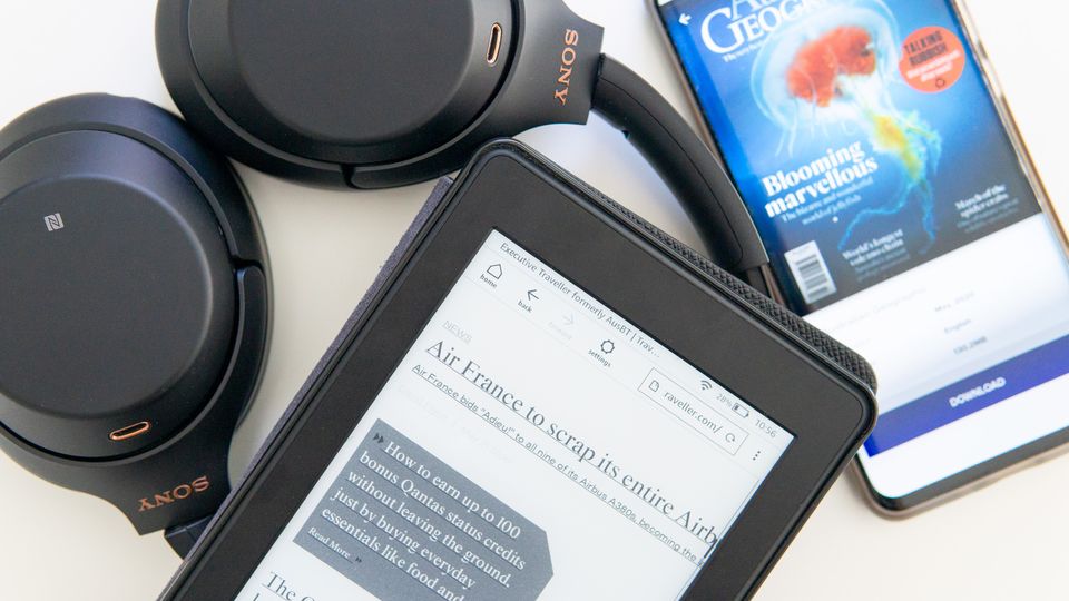 E-book readers are versatile and allow you to take multiple titles on the go.