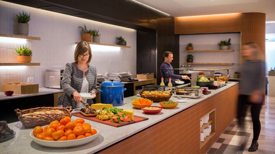 Self-serve buffets will be closed in most if not all airport lounges.
