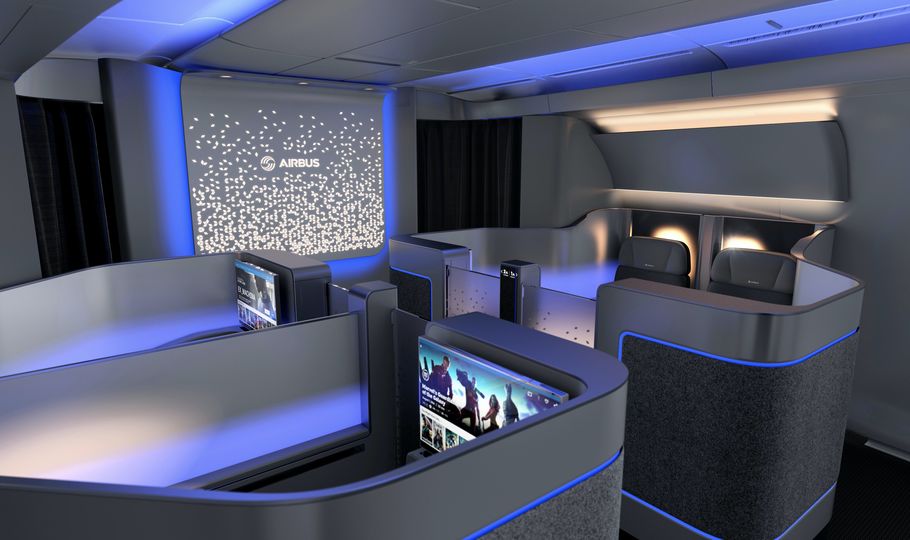 This is an A350 first class concept cabin from Airbus.