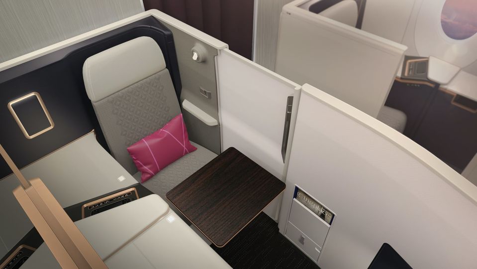 Malaysia Airlines' Airbus A350 first class, aka Business Suites.