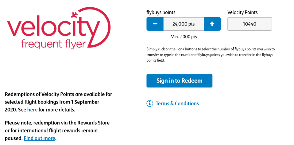 Transferring your Flybuys points to Velocity Frequent Flyer is easy and usually instantaneous.