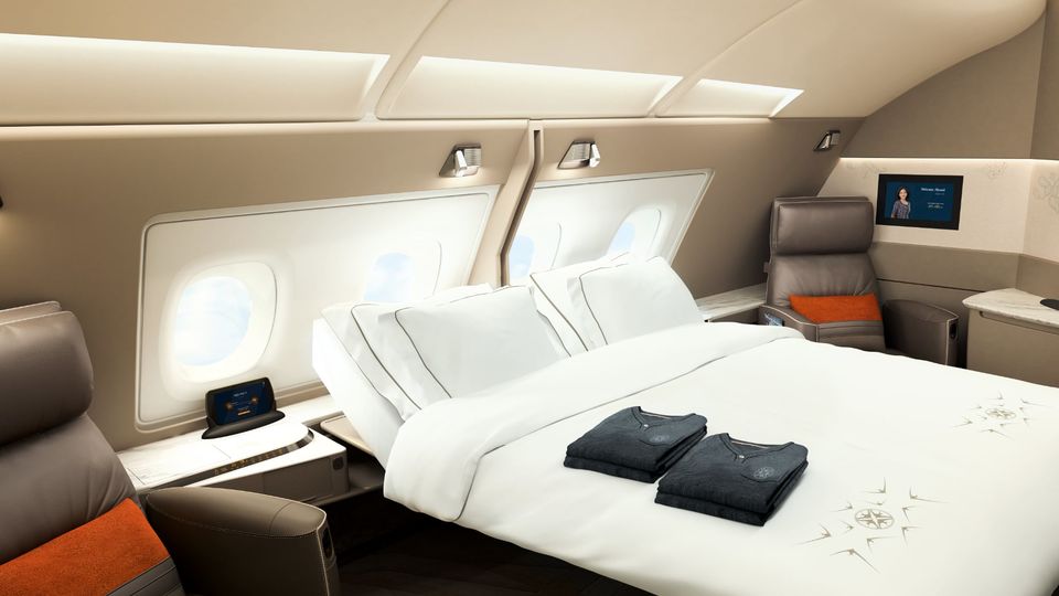 The 'twin suite' of Singapore Airlines' latest Airbus A380s.