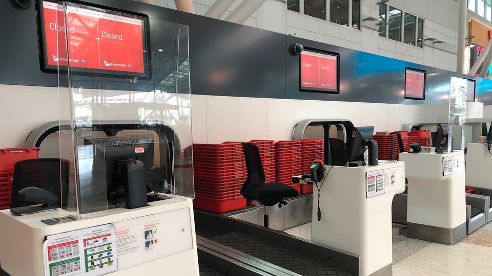 Service desks are now fronted by clear plastic screens.