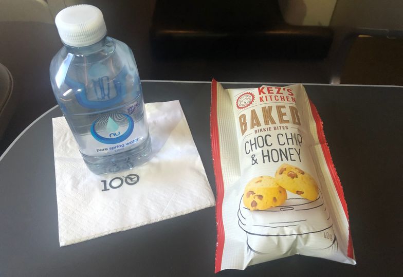 Qantas' domestic breakfast snack in economy class for Sydney-Melbourne.