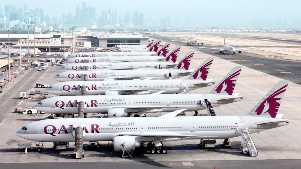 The Boeing 777-300ER is the long-distance workhorse of Qatar's fleet.