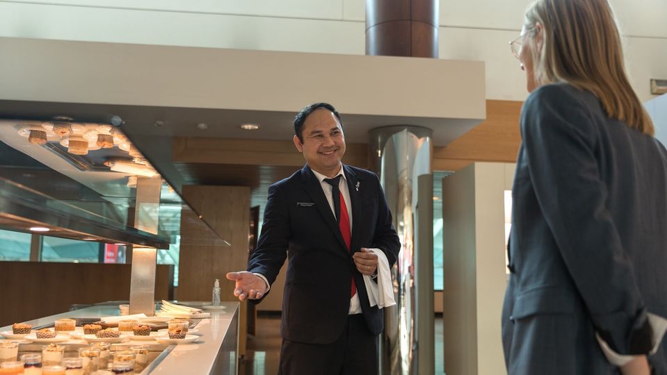 Qantas lounges will now feature 'hosted snacking stations'.