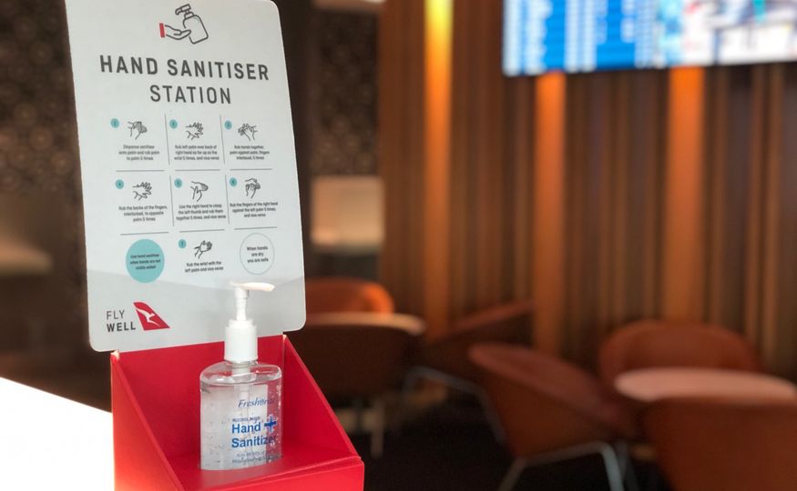 These sanitiser stations are located all around the lounge.