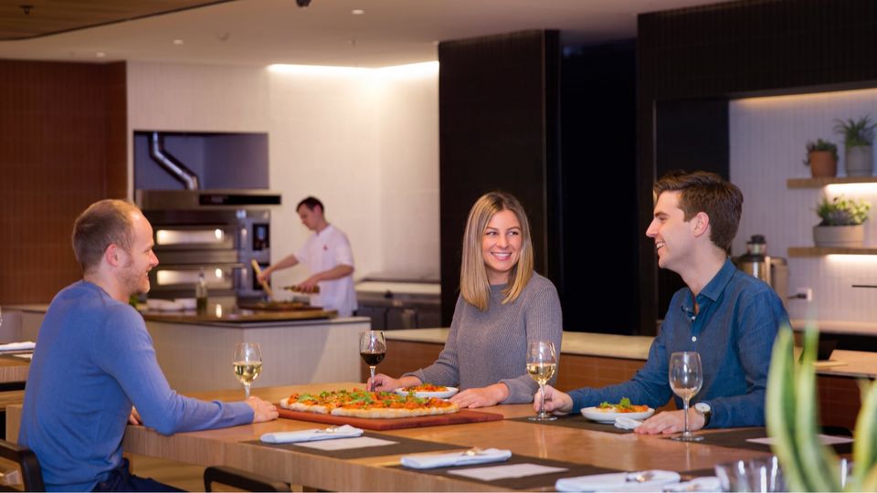 The Perth domestic Business Lounge's Pizza Bar is back, too.