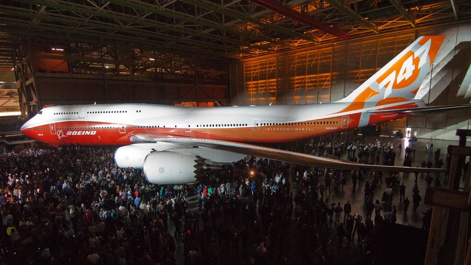 The unveilling of the Boeing 747-8I Intercontinental in February 2011.
