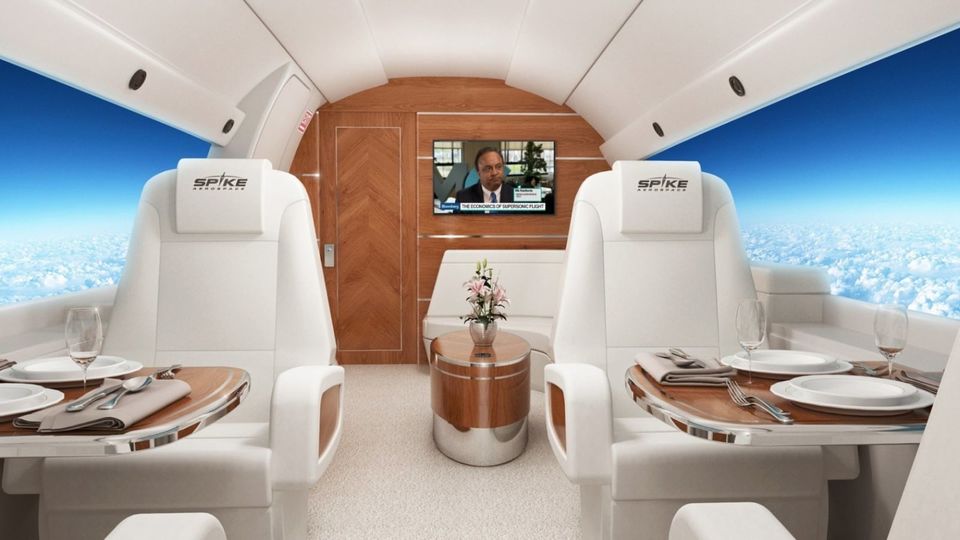 Inside Spike's S-512 supersonic private jet.